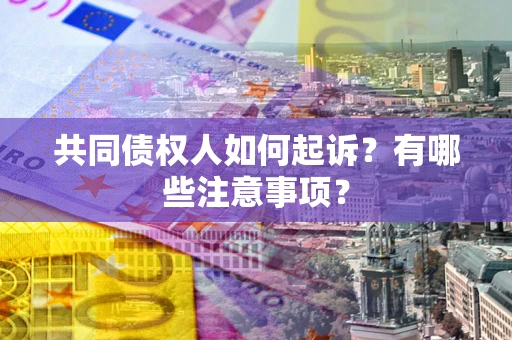 济南共同债权人如何起诉？有哪些注意事项？